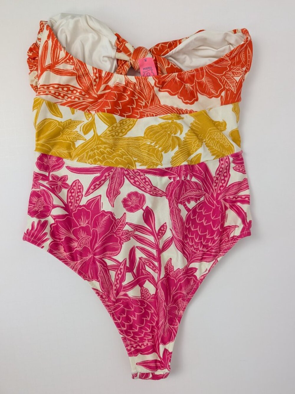 FARM Rio Tropical Woodcut One-Piece Swimsuit M - Picture 2 of 7